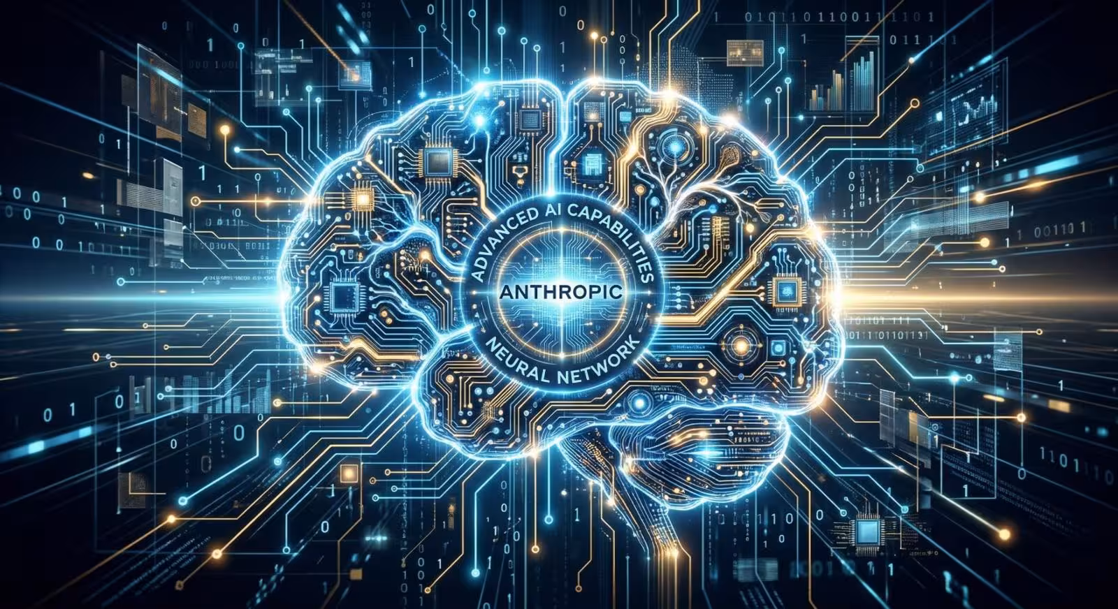 An abstract ’digital brain’ with circuits, symbolizing the advanced AI capabilities of Anthropic’s new model.